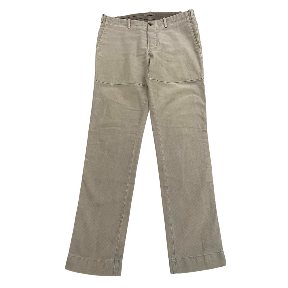 Boglioli Button Fly Straight Leg Chino Pants Mens Size 32x32 Beige Made in Italy